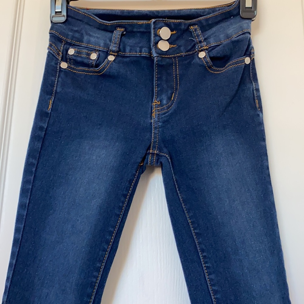 Girls blue denim skinny jeans